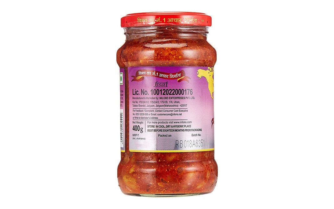 Nilon's Premium Garlic Pickle    Glass Jar  400 grams